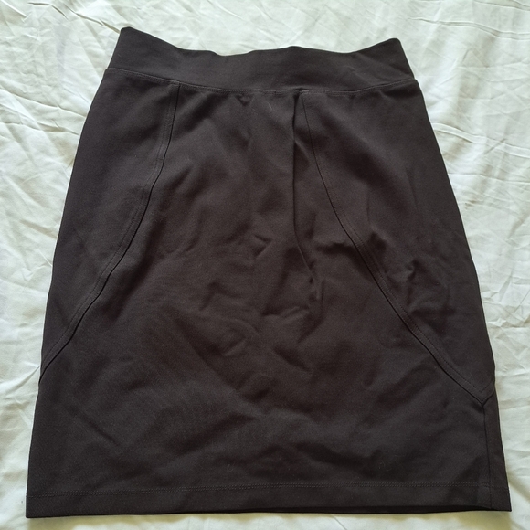 Vivian Wong | Dark chocolate brown stretchy women's semi casual pencil skirt - Picture 4 of 7